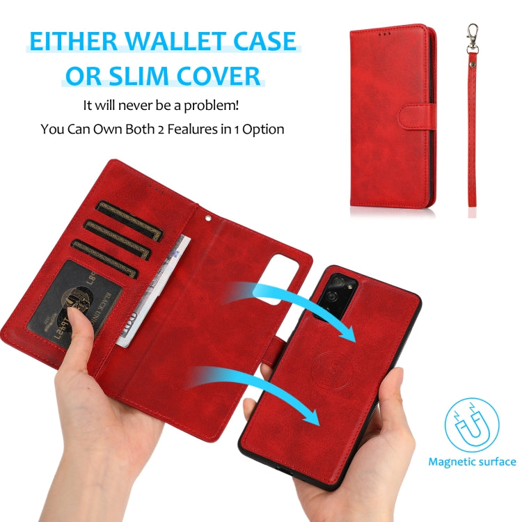 Calf Texture 2 in 1 Detachable Magnetic Back Cover Horizontal Flip Leather Case with Holder & Card Slots & Wallet & Photo Frame, For Samsung Galaxy S20 FE, For Samsung Galaxy S20 Ultra, For Samsung Galaxy S21 Ultra 5G, For Samsung Galaxy S21+ 5G