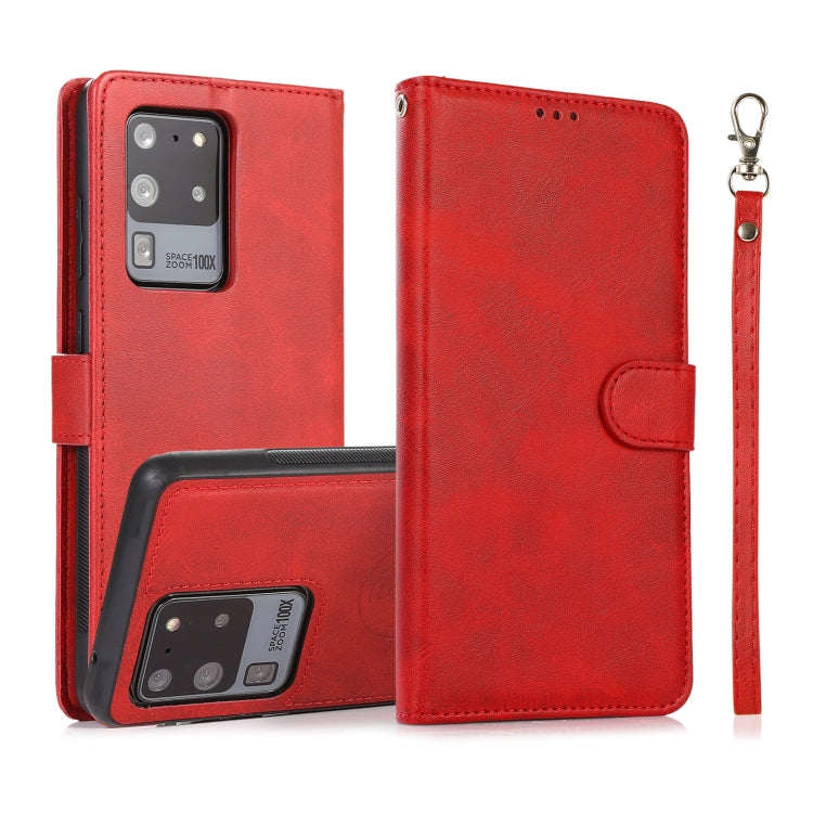 Calf Texture 2 in 1 Detachable Magnetic Back Cover Horizontal Flip Leather Case with Holder & Card Slots & Wallet & Photo Frame, For Samsung Galaxy S20 FE, For Samsung Galaxy S20 Ultra, For Samsung Galaxy S21 Ultra 5G, For Samsung Galaxy S21+ 5G