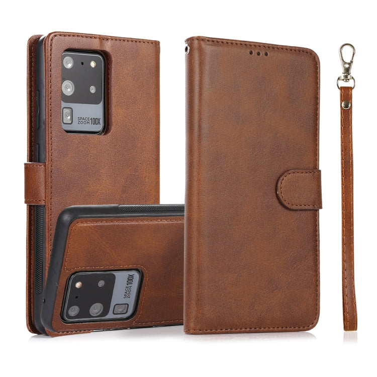 Calf Texture 2 in 1 Detachable Magnetic Back Cover Horizontal Flip Leather Case with Holder & Card Slots & Wallet & Photo Frame, For Samsung Galaxy S20 FE, For Samsung Galaxy S20 Ultra, For Samsung Galaxy S21 Ultra 5G, For Samsung Galaxy S21+ 5G