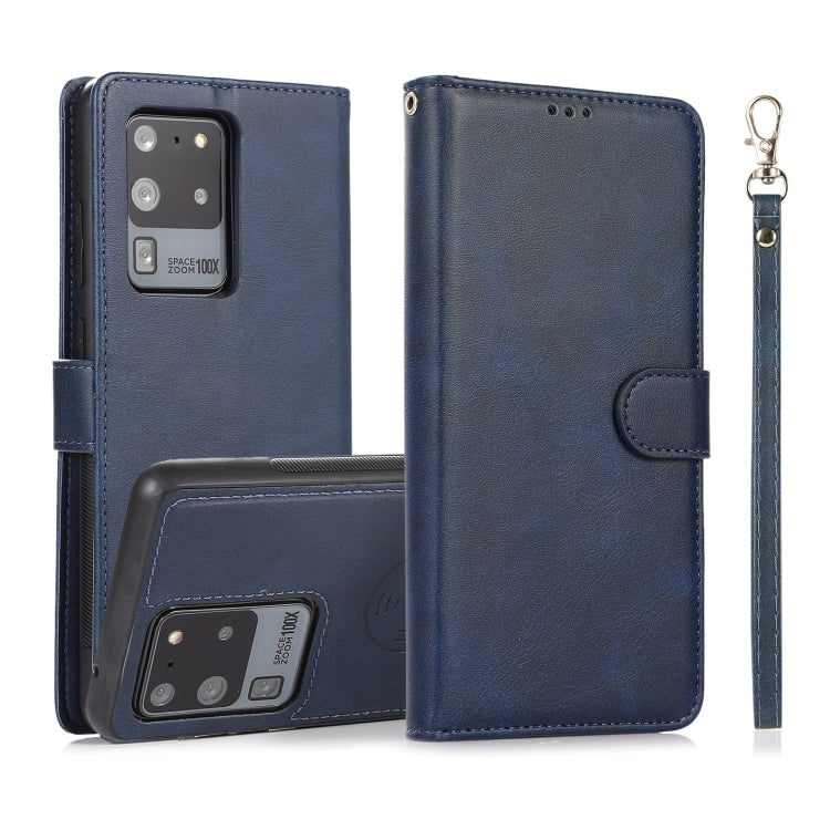 Calf Texture 2 in 1 Detachable Magnetic Back Cover Horizontal Flip Leather Case with Holder & Card Slots & Wallet & Photo Frame, For Samsung Galaxy S20 FE, For Samsung Galaxy S20 Ultra, For Samsung Galaxy S21 Ultra 5G, For Samsung Galaxy S21+ 5G
