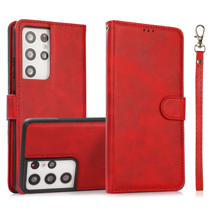 Calf Texture 2 in 1 Detachable Magnetic Back Cover Horizontal Flip Leather Case with Holder & Card Slots & Wallet & Photo Frame, For Samsung Galaxy S20 FE, For Samsung Galaxy S20 Ultra, For Samsung Galaxy S21 Ultra 5G, For Samsung Galaxy S21+ 5G
