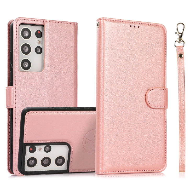 Calf Texture 2 in 1 Detachable Magnetic Back Cover Horizontal Flip Leather Case with Holder & Card Slots & Wallet & Photo Frame, For Samsung Galaxy S20 FE, For Samsung Galaxy S20 Ultra, For Samsung Galaxy S21 Ultra 5G, For Samsung Galaxy S21+ 5G