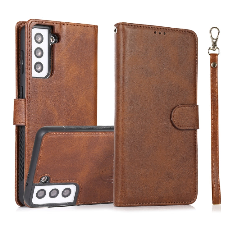 Calf Texture 2 in 1 Detachable Magnetic Back Cover Horizontal Flip Leather Case with Holder & Card Slots & Wallet & Photo Frame, For Samsung Galaxy S20 FE, For Samsung Galaxy S20 Ultra, For Samsung Galaxy S21 Ultra 5G, For Samsung Galaxy S21+ 5G