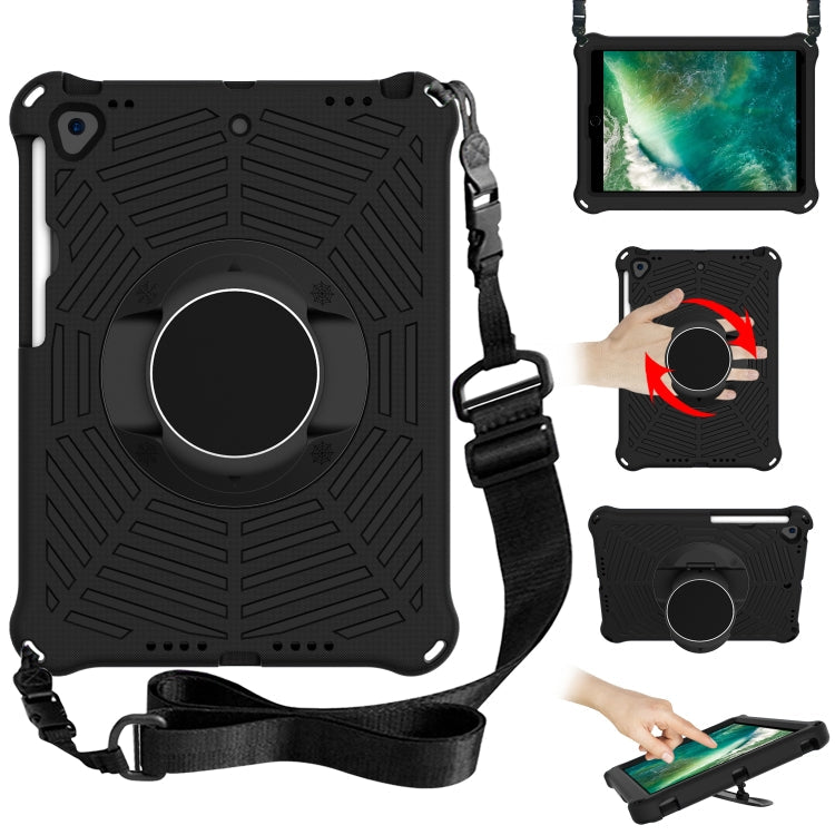 Spider King EVA Protective Case with Adjustable Shoulder Strap & Holder & Pen Slot, For iPad 9.7 2018 & 2017 / Pro 9.7 / Air 2 / Air, For iPad 10.2 2021 / 2020 / 2019, For iPad Pro 10.5 inch 2017 / Air 3 10.5 inch                                       ...