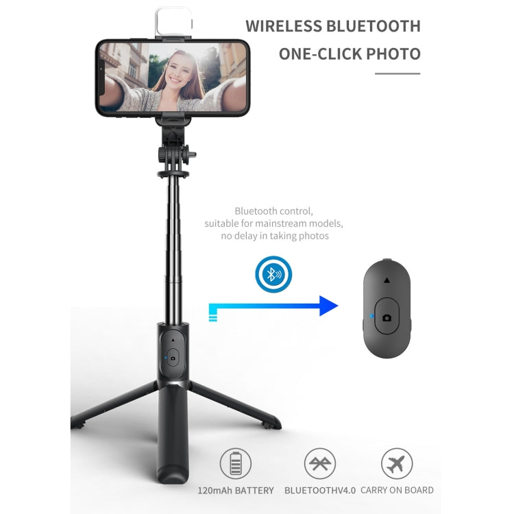 Q02S Fill Light Bluetooth Selfie Stick Tripod Mobile Phone Holder, Q02S(Black), Q02S(White)