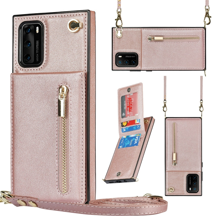 Cross-body Zipper Square TPU+PU Back Cover Case with Holder & Card Slots & Wallet & Strap, For Huawei P30 Pro, For Huawei P40, For Huawei P40 Pro