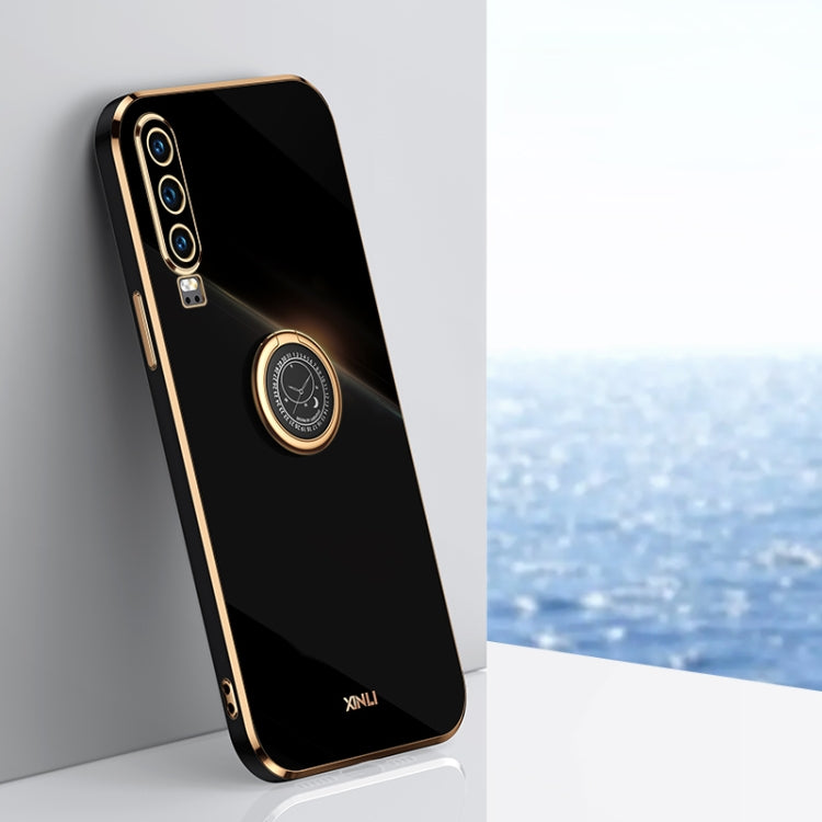 XINLI Straight Edge 6D Electroplate TPU Phone Case with Ring Holder, For Huawei P30, For Huawei P30 Pro, For Huawei P30 Lite