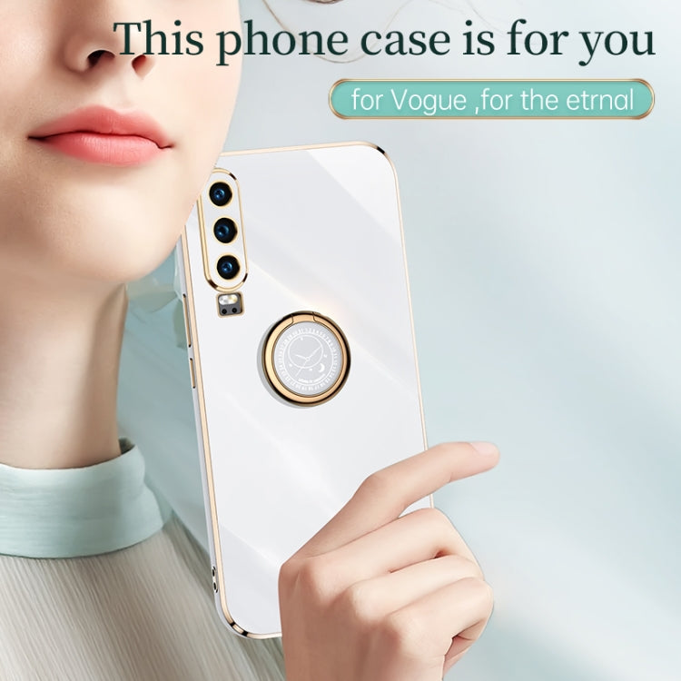 XINLI Straight Edge 6D Electroplate TPU Phone Case with Ring Holder, For Huawei P30, For Huawei P30 Pro, For Huawei P30 Lite