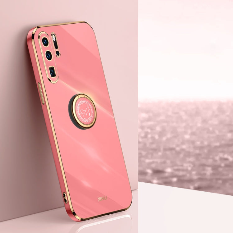 XINLI Straight Edge 6D Electroplate TPU Phone Case with Ring Holder, For Huawei P30, For Huawei P30 Pro, For Huawei P30 Lite
