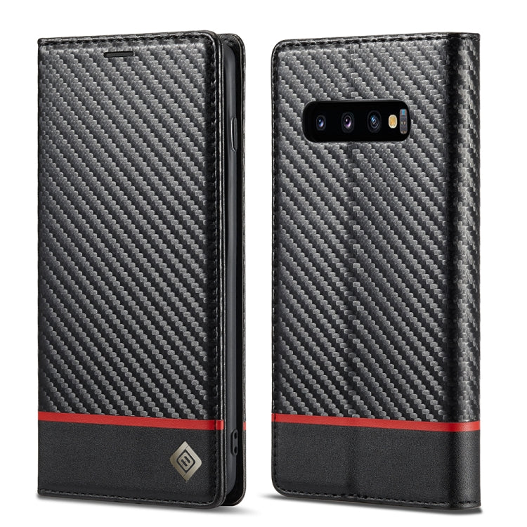 LC.IMEEKE Carbon Fiber PU + TPU Horizontal Flip Leather Case with Holder & Card Slot & Wallet, For Samsung Galaxy S10, For Samsung Galaxy S10+, For Samsung Galaxy S20, For Samsung Galaxy S20+, For Samsung Galaxy S20 FE, For Samsung Galaxy S21 5G       ...