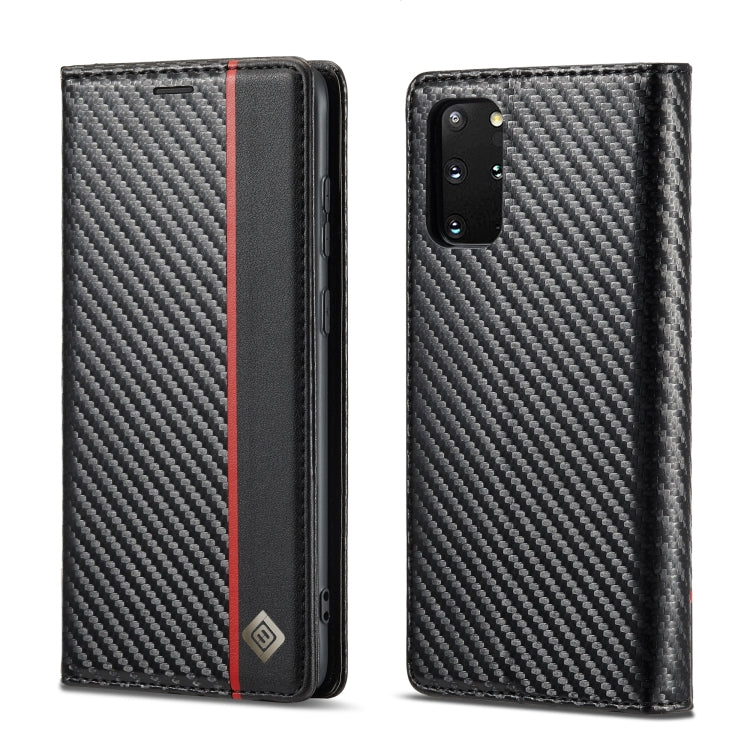 LC.IMEEKE Carbon Fiber PU + TPU Horizontal Flip Leather Case with Holder & Card Slot & Wallet, For Samsung Galaxy S10, For Samsung Galaxy S10+, For Samsung Galaxy S20, For Samsung Galaxy S20+, For Samsung Galaxy S20 FE, For Samsung Galaxy S21 5G       ...