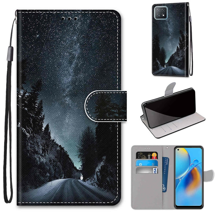Coloured Drawing Cross Texture Horizontal Flip PU Leather Case with Holder & Card Slots & Wallet & Lanyard, For OPPO A72 5G / A73 5G / A53 5G