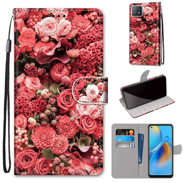 Coloured Drawing Cross Texture Horizontal Flip PU Leather Case with Holder & Card Slots & Wallet & Lanyard, For OPPO A72 5G / A73 5G / A53 5G
