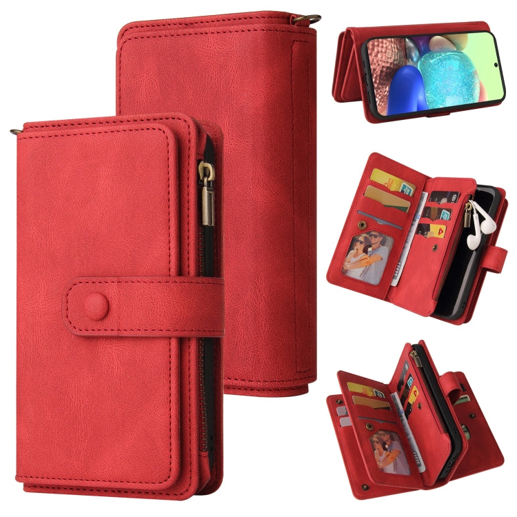 Skin Feel PU + TPU Horizontal Flip Leather Case with Holder & 15 Cards Slot & Wallet & Zipper Pocket & Lanyard, For Samsung Galaxy A71 4G, For Samsung Galaxy A71 5G, For Samsung Galaxy A72 5G / 4G, For Samsung Galaxy Note10 Lite, For Samsung Galaxy A82...