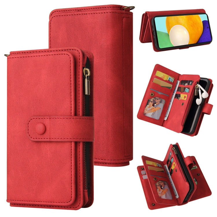 Skin Feel PU + TPU Horizontal Flip Leather Case with Holder & 15 Cards Slot & Wallet & Zipper Pocket & Lanyard, For Samsung Galaxy A71 4G, For Samsung Galaxy A71 5G, For Samsung Galaxy A72 5G / 4G, For Samsung Galaxy Note10 Lite, For Samsung Galaxy A82...