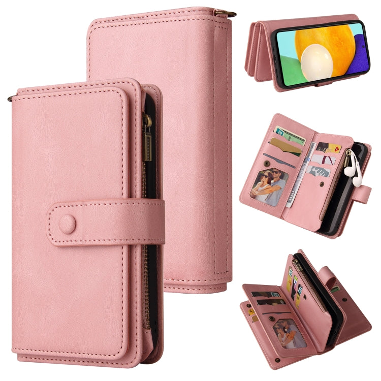 Skin Feel PU + TPU Horizontal Flip Leather Case with Holder & 15 Cards Slot & Wallet & Zipper Pocket & Lanyard, For Samsung Galaxy A71 4G, For Samsung Galaxy A71 5G, For Samsung Galaxy A72 5G / 4G, For Samsung Galaxy Note10 Lite, For Samsung Galaxy A82...