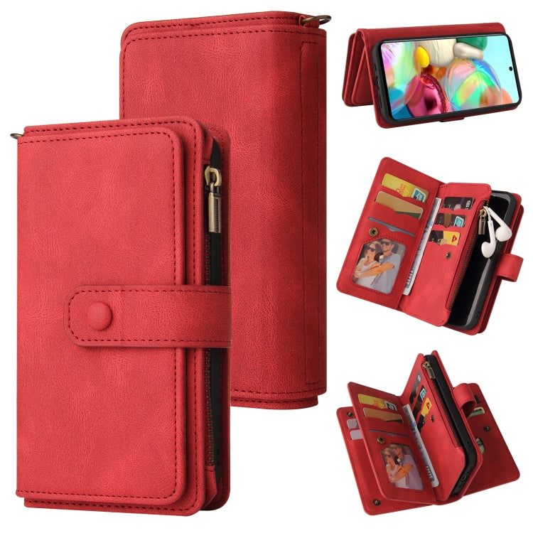 Skin Feel PU + TPU Horizontal Flip Leather Case with Holder & 15 Cards Slot & Wallet & Zipper Pocket & Lanyard, For Samsung Galaxy A71 4G, For Samsung Galaxy A71 5G, For Samsung Galaxy A72 5G / 4G, For Samsung Galaxy Note10 Lite, For Samsung Galaxy A82...