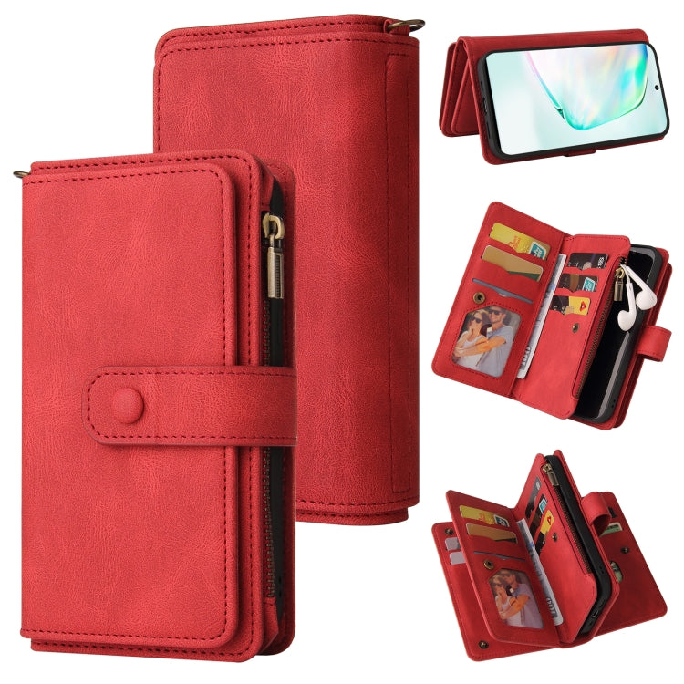 Skin Feel PU + TPU Horizontal Flip Leather Case with Holder & 15 Cards Slot & Wallet & Zipper Pocket & Lanyard, For Samsung Galaxy A71 4G, For Samsung Galaxy A71 5G, For Samsung Galaxy A72 5G / 4G, For Samsung Galaxy Note10 Lite, For Samsung Galaxy A82...
