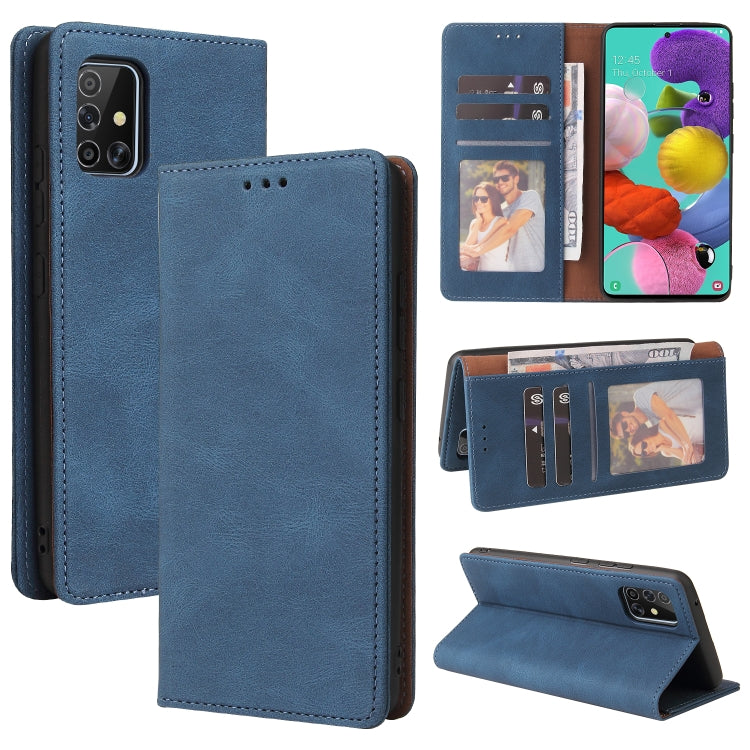 Simple Suction Closure Horizontal Flip Leather Case with Holder & Card Slot & Wallet, For Samsung Galaxy A40, For Samsung Galaxy A42 5G, For Samsung Galaxy A50, For Samsung Galaxy A51, For Samsung Galaxy A51 5G, For Samsung Galaxy A52 5G / 4G
