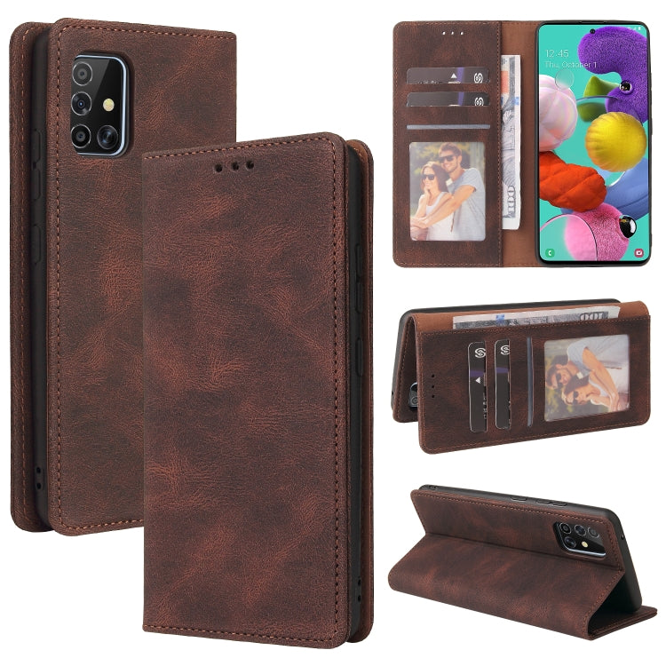 Simple Suction Closure Horizontal Flip Leather Case with Holder & Card Slot & Wallet, For Samsung Galaxy A40, For Samsung Galaxy A42 5G, For Samsung Galaxy A50, For Samsung Galaxy A51, For Samsung Galaxy A51 5G, For Samsung Galaxy A52 5G / 4G