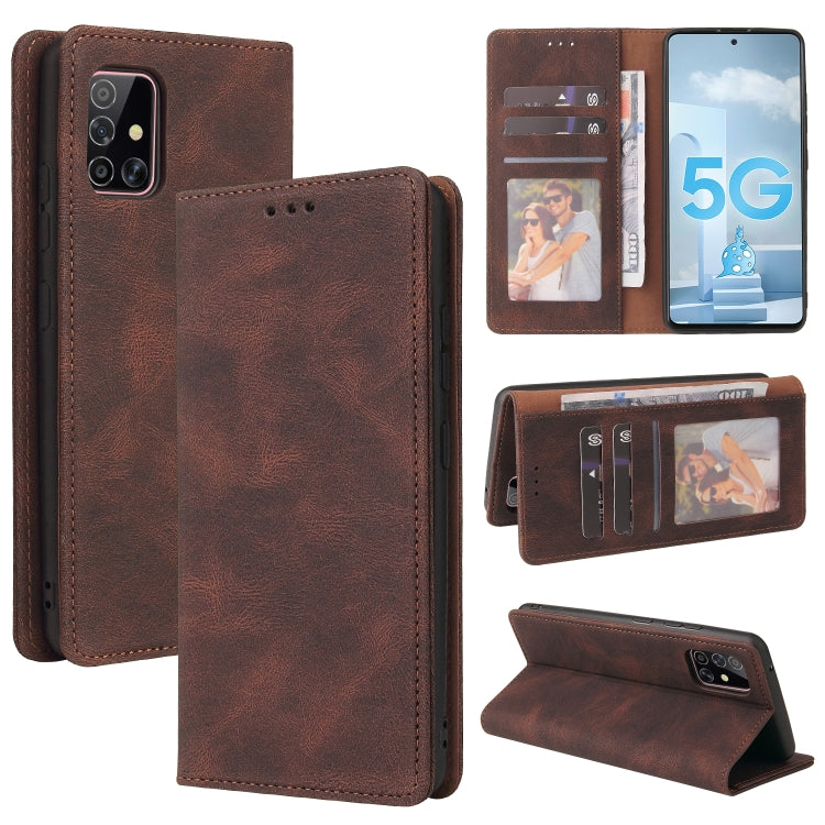 Simple Suction Closure Horizontal Flip Leather Case with Holder & Card Slot & Wallet, For Samsung Galaxy A40, For Samsung Galaxy A42 5G, For Samsung Galaxy A50, For Samsung Galaxy A51, For Samsung Galaxy A51 5G, For Samsung Galaxy A52 5G / 4G