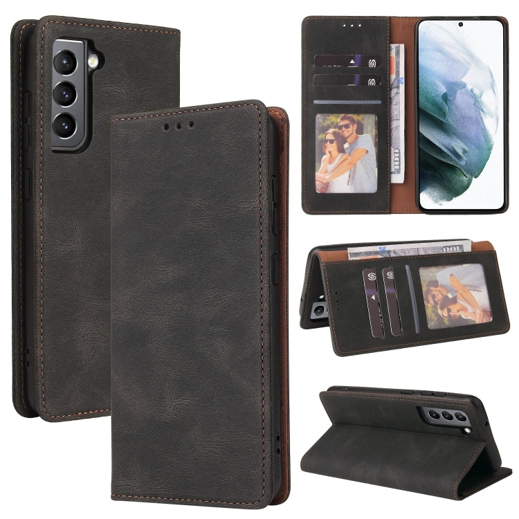 Simple Suction Closure Horizontal Flip Leather Case with Holder & Card Slot & Wallet, For Samsung Galaxy S21+ 5G