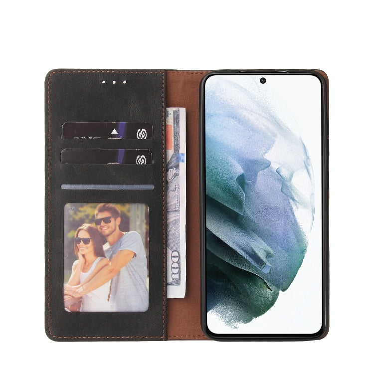 Simple Suction Closure Horizontal Flip Leather Case with Holder & Card Slot & Wallet, For Samsung Galaxy S21+ 5G