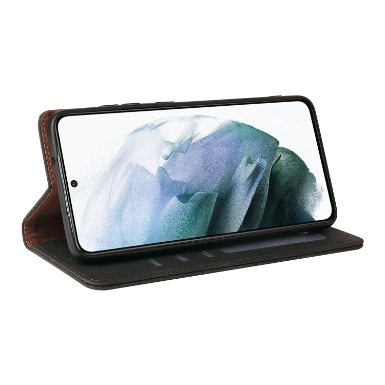 Simple Suction Closure Horizontal Flip Leather Case with Holder & Card Slot & Wallet, For Samsung Galaxy S21+ 5G