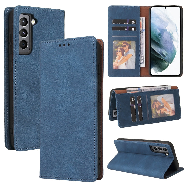 Simple Suction Closure Horizontal Flip Leather Case with Holder & Card Slot & Wallet, For Samsung Galaxy S21+ 5G