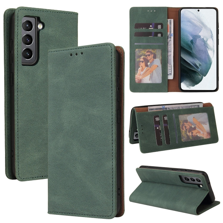 Simple Suction Closure Horizontal Flip Leather Case with Holder & Card Slot & Wallet, For Samsung Galaxy S21+ 5G
