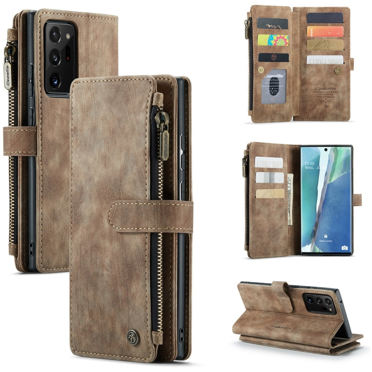 CaseMe-C30 PU + TPU Multifunctional Horizontal Flip Leather Case with Holder & Card Slot & Wallet & Zipper Pocket, For Samsung Galaxy A12, For Samsung Galaxy A52 5G / 4G, For Samsung Galaxy Note10+, For Samsung Galaxy Note20 Ultra, For Samsung Galaxy S...