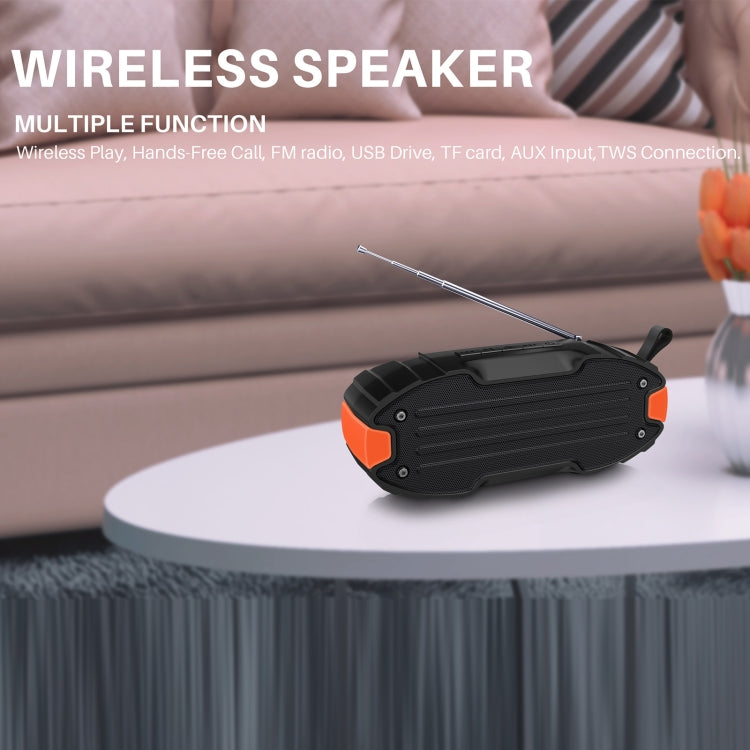 New Rixing NR-907FM TWS Outdoor Bluetooth Speaker Support Hands-free Call / FM with Handle & Antenna, NR-907FM (Orange), NR-907FM (Black), NR-907FM (Red), NR-907FM (Yellow), NR-906 (Blue)