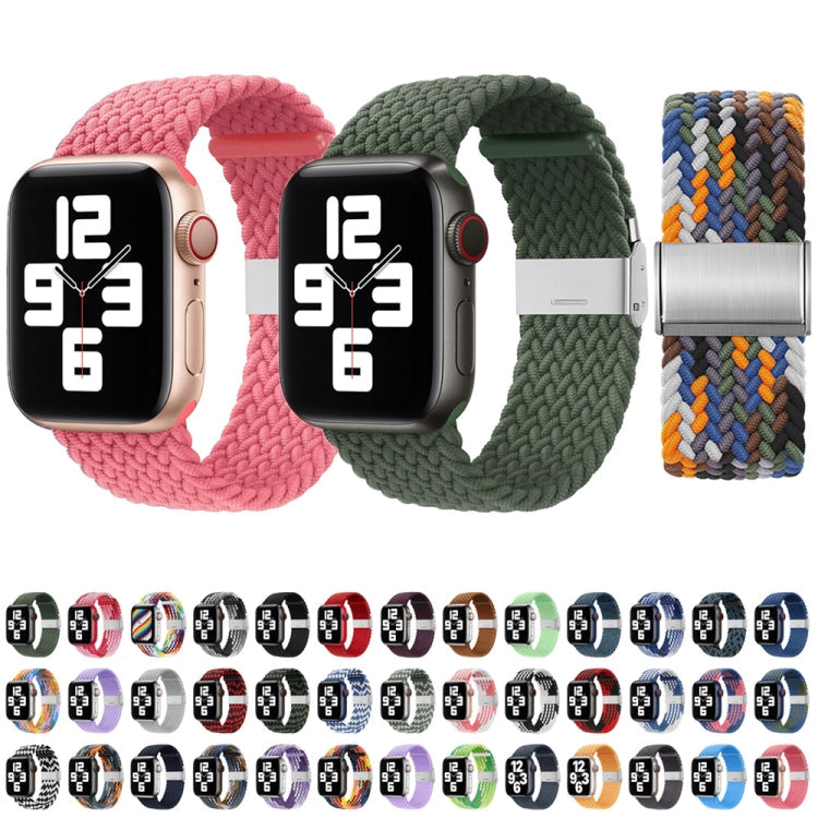 Nylon Braid One Buckle Replacement Watchband For Apple Watch Series, 7 41mm / 6&SE&5&4 40mm / 3&2&1 38mm
