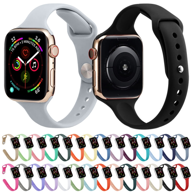 Slimming Silicone Replacement Watchband For Apple Watch Series, 7 41mm / 6&SE&5&4 40mm / 3&2&1 38mm