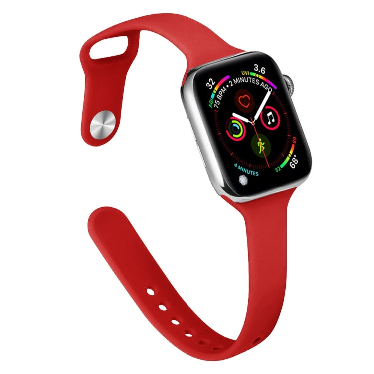 Slimming Silicone Replacement Watchband For Apple Watch Series, 7 45mm / 6&SE&5&4 44mm / 3&2&1 42mm