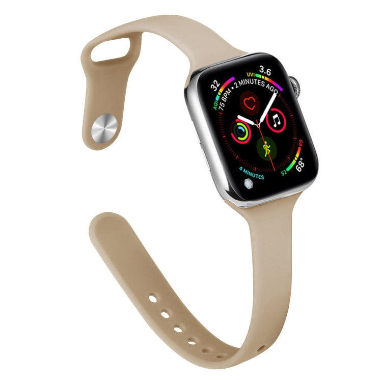 Slimming Silicone Replacement Watchband For Apple Watch Series, 7 45mm / 6&SE&5&4 44mm / 3&2&1 42mm