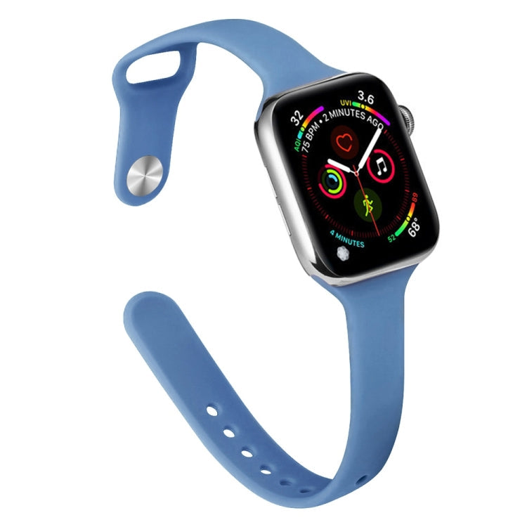 Slimming Silicone Replacement Watchband For Apple Watch Series, 7 45mm / 6&SE&5&4 44mm / 3&2&1 42mm