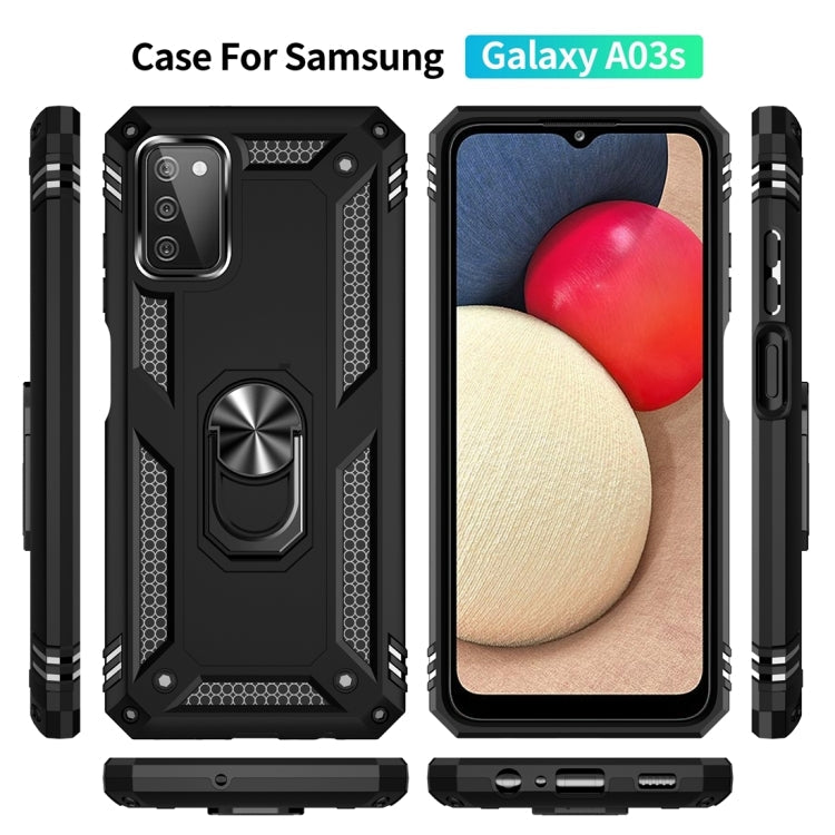 Shockproof TPU + PC Protective Case with 360 Degree Rotating Holder, For Samsung Galaxy A03s 164mm Version