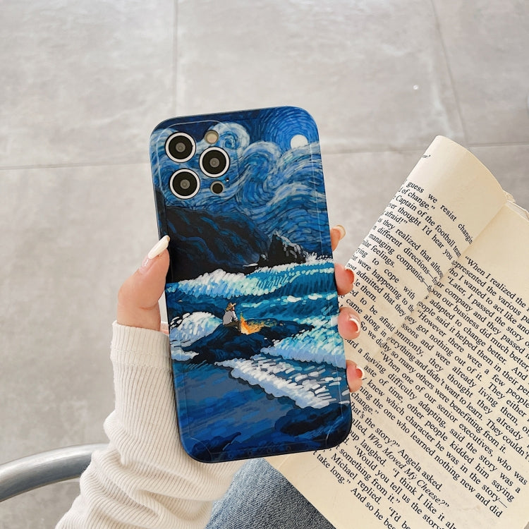 Oil Painting IMD Straight TPU Protective Phone Case, For iPhone 13 Pro Max, For iPhone 13 Pro, For iPhone 13