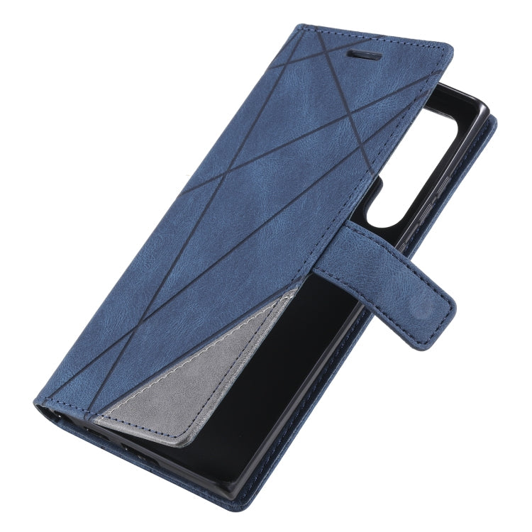 Skin Feel Splicing Horizontal Flip Leather Phone Case, For Samsung Galaxy S22 Ultra 5G