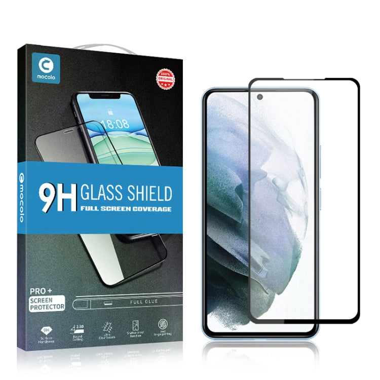 mocolo 0.33mm 9H 2.5D Full Glue Silk Print Tempered Glass Film, For Samsung Galaxy S22+ 5G, For Samsung Galaxy S22 5G, For Samsung Galaxy M52 5G, For Xiaomi Redmi Note 11