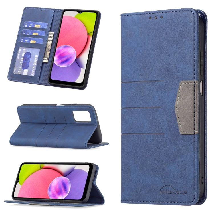 Magnetic Splicing Leather Phone Case, For Samsung Galaxy A02, For Samsung Galaxy A03s 164 Version, For Samsung Galaxy A03s 166 Version, For Samsung Galaxy A11, For Samsung Galaxy A13 5G, For Samsung Galaxy A21