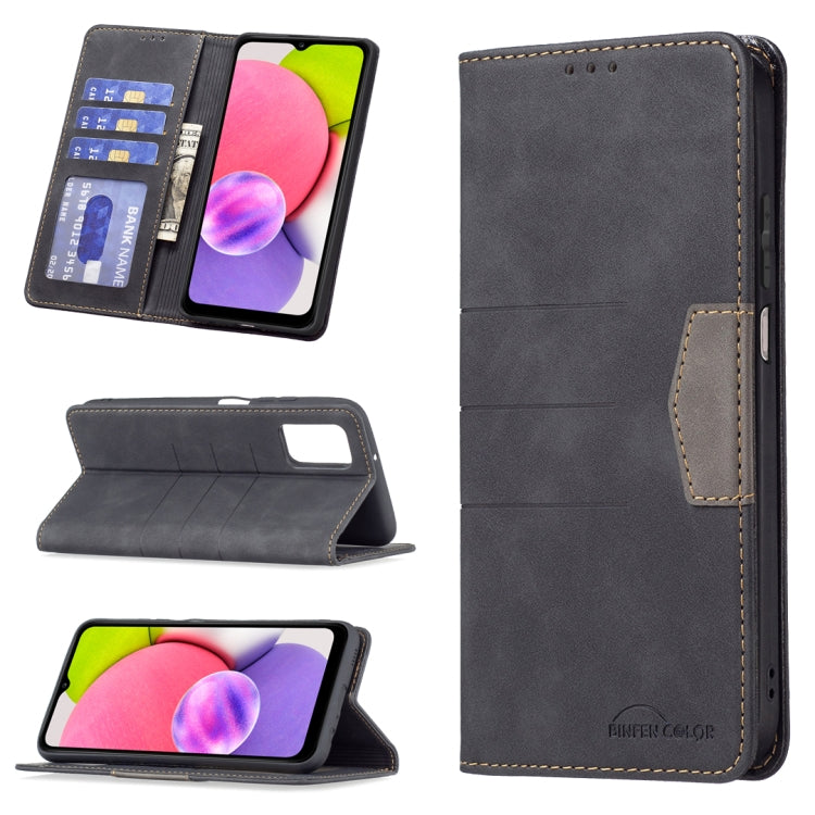 Magnetic Splicing Leather Phone Case, For Samsung Galaxy A02, For Samsung Galaxy A03s 164 Version, For Samsung Galaxy A03s 166 Version, For Samsung Galaxy A11, For Samsung Galaxy A13 5G, For Samsung Galaxy A21