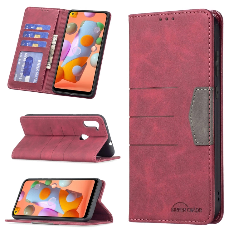 Magnetic Splicing Leather Phone Case, For Samsung Galaxy A02, For Samsung Galaxy A03s 164 Version, For Samsung Galaxy A03s 166 Version, For Samsung Galaxy A11, For Samsung Galaxy A13 5G, For Samsung Galaxy A21