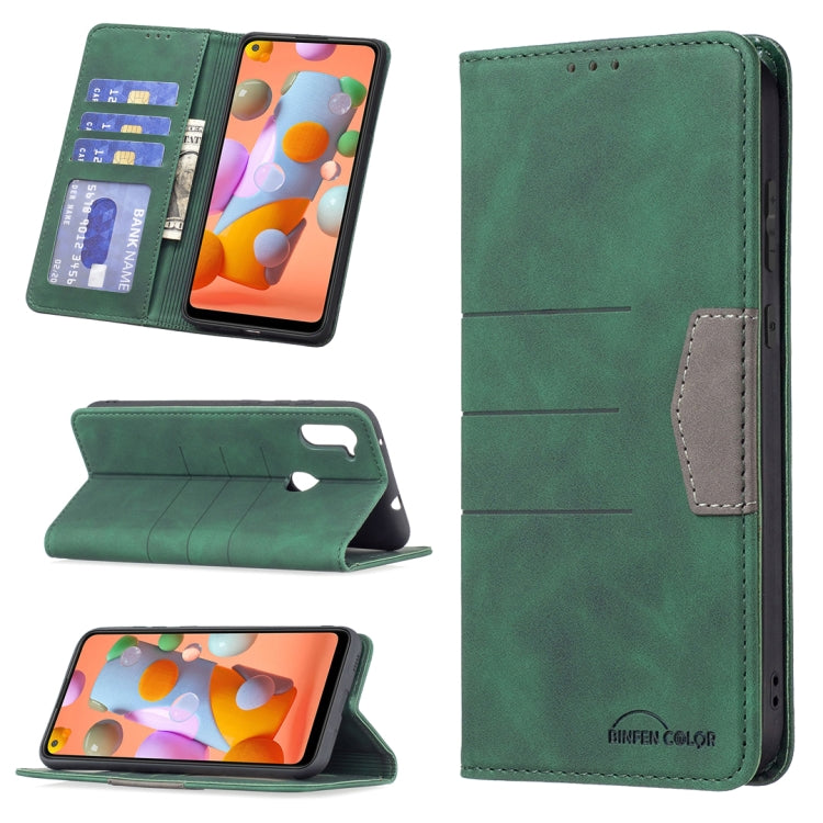 Magnetic Splicing Leather Phone Case, For Samsung Galaxy A02, For Samsung Galaxy A03s 164 Version, For Samsung Galaxy A03s 166 Version, For Samsung Galaxy A11, For Samsung Galaxy A13 5G, For Samsung Galaxy A21