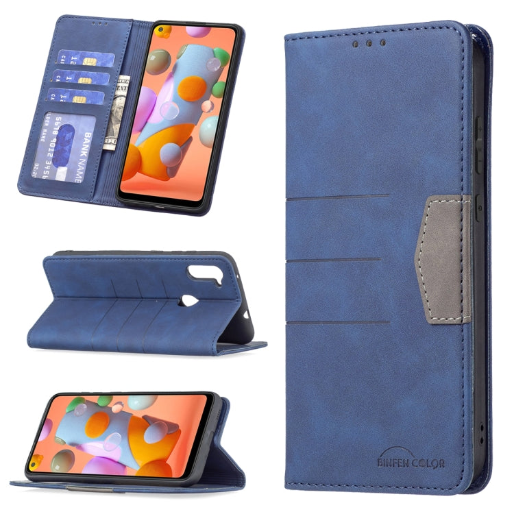 Magnetic Splicing Leather Phone Case, For Samsung Galaxy A02, For Samsung Galaxy A03s 164 Version, For Samsung Galaxy A03s 166 Version, For Samsung Galaxy A11, For Samsung Galaxy A13 5G, For Samsung Galaxy A21