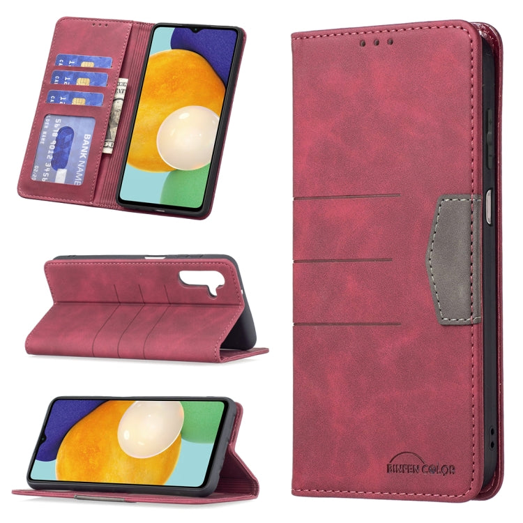 Magnetic Splicing Leather Phone Case, For Samsung Galaxy A02, For Samsung Galaxy A03s 164 Version, For Samsung Galaxy A03s 166 Version, For Samsung Galaxy A11, For Samsung Galaxy A13 5G, For Samsung Galaxy A21