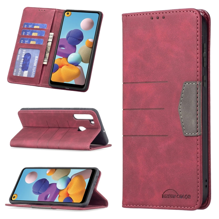 Magnetic Splicing Leather Phone Case, For Samsung Galaxy A02, For Samsung Galaxy A03s 164 Version, For Samsung Galaxy A03s 166 Version, For Samsung Galaxy A11, For Samsung Galaxy A13 5G, For Samsung Galaxy A21