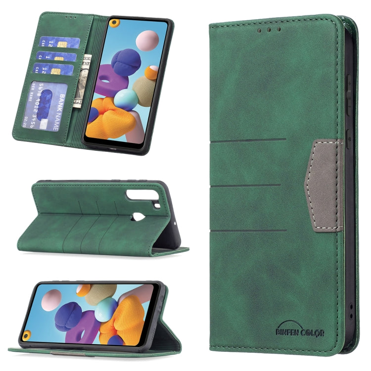 Magnetic Splicing Leather Phone Case, For Samsung Galaxy A02, For Samsung Galaxy A03s 164 Version, For Samsung Galaxy A03s 166 Version, For Samsung Galaxy A11, For Samsung Galaxy A13 5G, For Samsung Galaxy A21