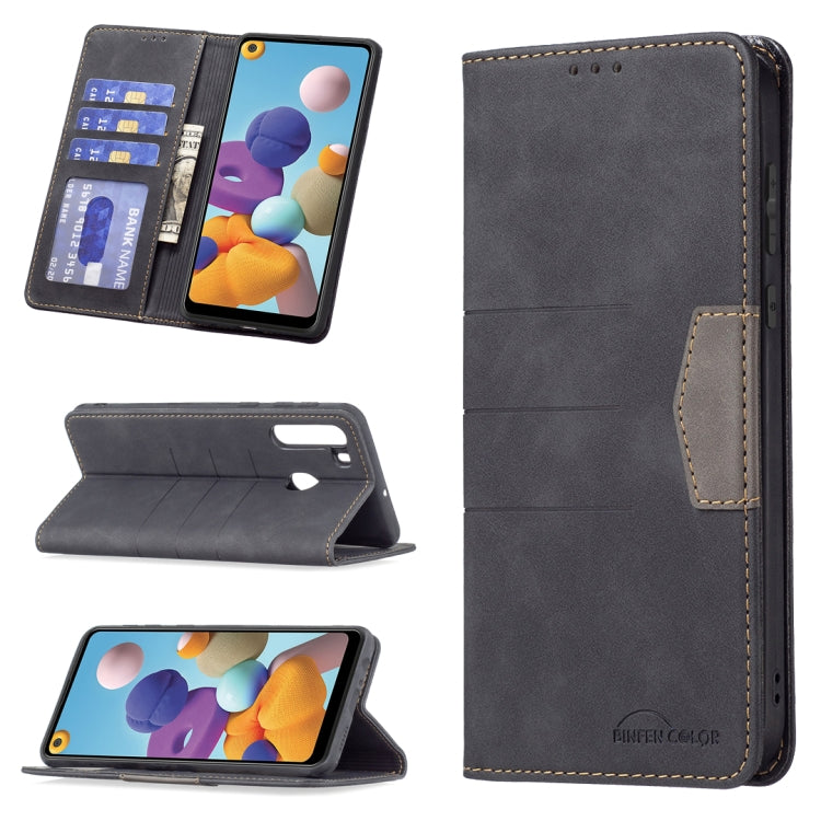Magnetic Splicing Leather Phone Case, For Samsung Galaxy A02, For Samsung Galaxy A03s 164 Version, For Samsung Galaxy A03s 166 Version, For Samsung Galaxy A11, For Samsung Galaxy A13 5G, For Samsung Galaxy A21